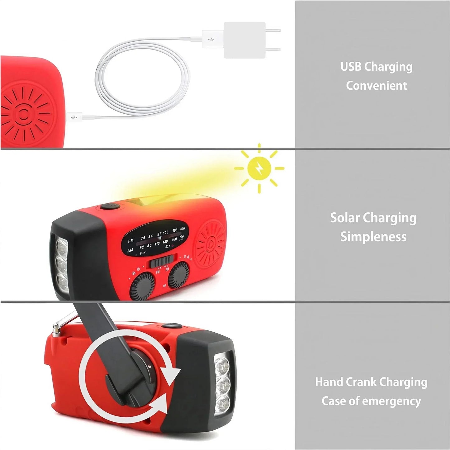 Radio de Emergencia Solar, Dinamo y USB - Comunicación y Energía Esencial para tu Kit de Supervivencia