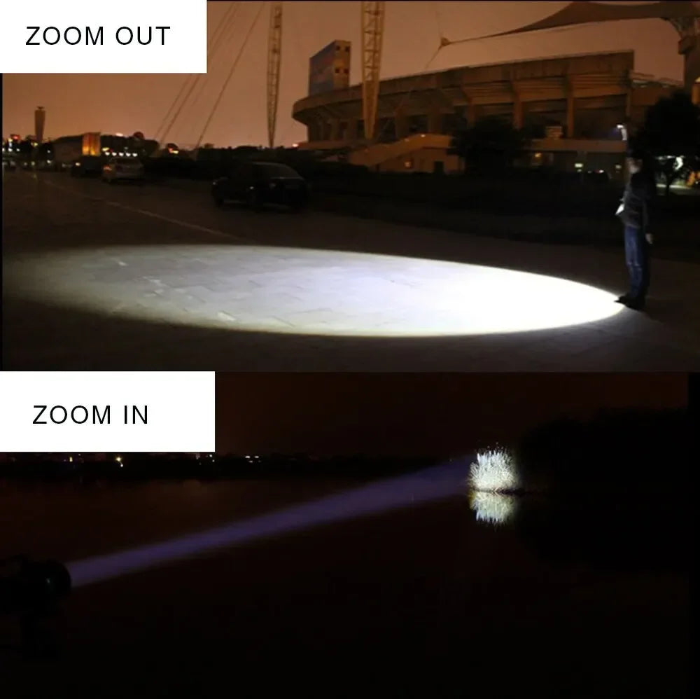 Linterna LED T6 Alta Potencia - 5 Modos, Zoom, Pilas AAA o 18650