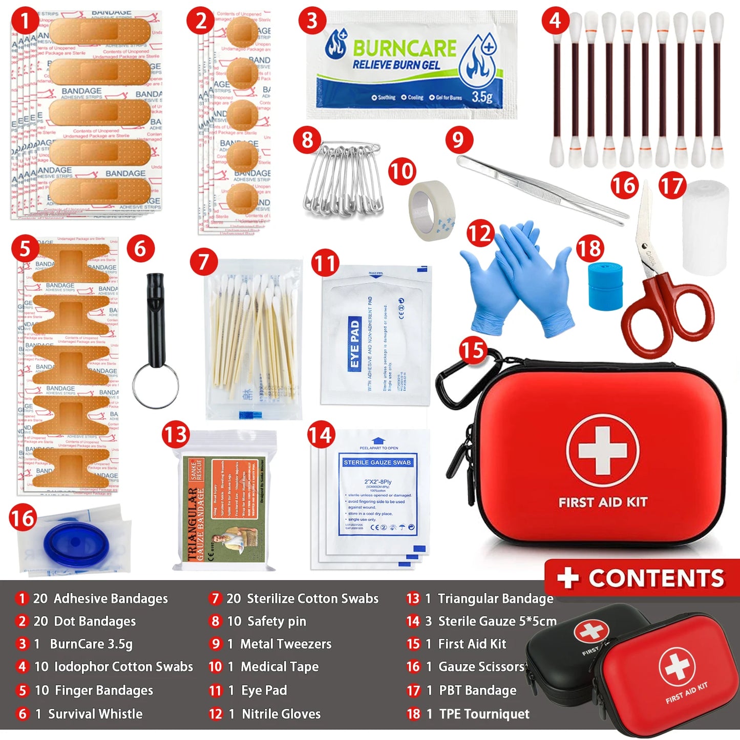 Botiquín de Primeros Auxilios 72h | Kit de Supervivencia Europa 103 Piezas
