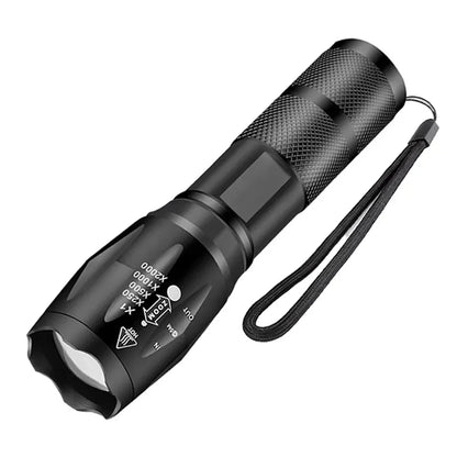 Linterna LED T6 Alta Potencia - 5 Modos, Zoom, Pilas AAA o 18650