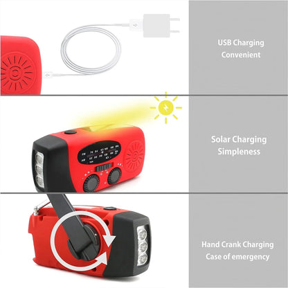 Radio de Emergencia Solar, Dinamo y USB - Comunicación y Energía Esencial para tu Kit de Supervivencia